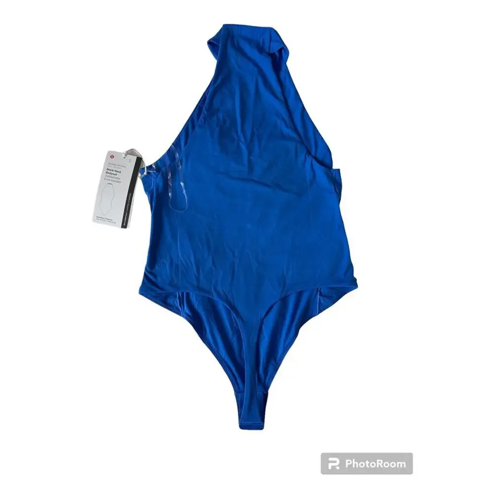 NWT, Lululemon, Women, Mock-Neck Bodysuit, Royal Blue, Sz M - Picture 4 of 7